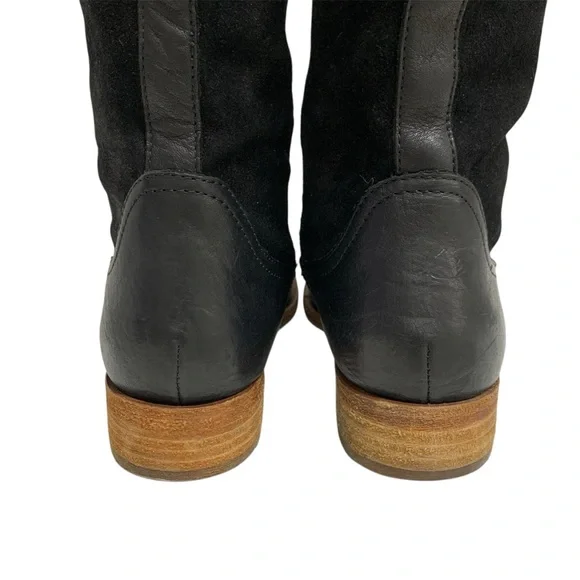 Kork Ease Black Suede Leather Knee High Riding Boots Buckle Zip Women's Sz 6.5M - Picture 8 of 16